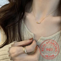 925 sterling silver waist 2 crystal beads choker necklace pendant for women 14k gold plated necklaces wedding party jewelry gift