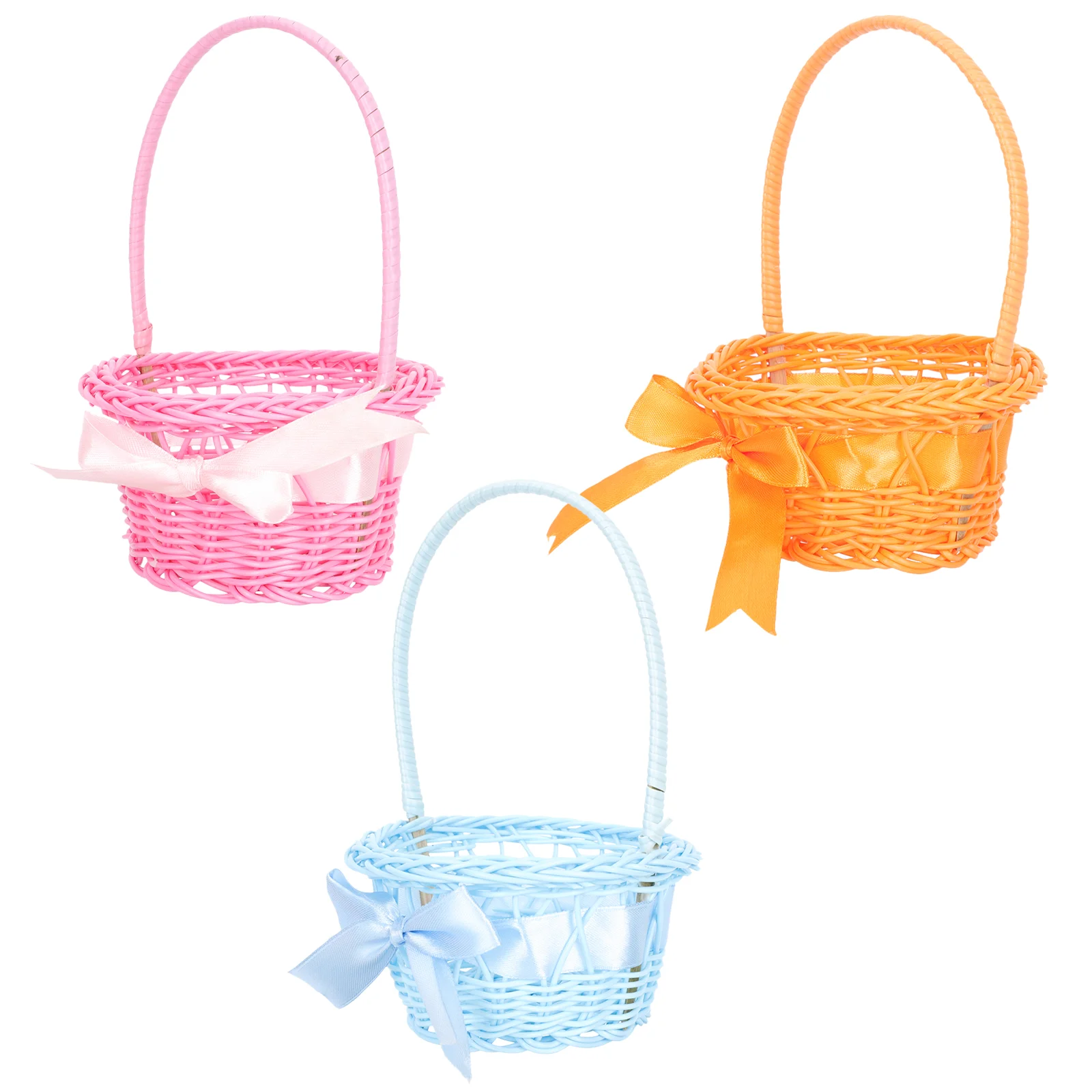 

Easter Basket Bucket Bunny Egg Goodies Candy Container Stuffers Fillers Favors Gift Party Garden Theme Tote Kids Eggs Woven