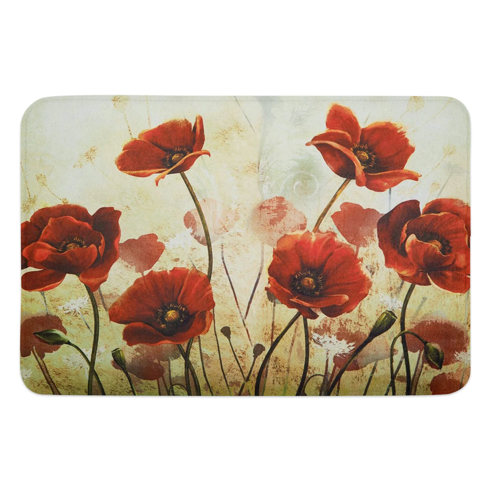 

Flowers Watercolor Retro Art Plants Printed Door Mat Rugs For Bedroom Anti-slip Entrance Printed Door Mat Carpets In Living Room