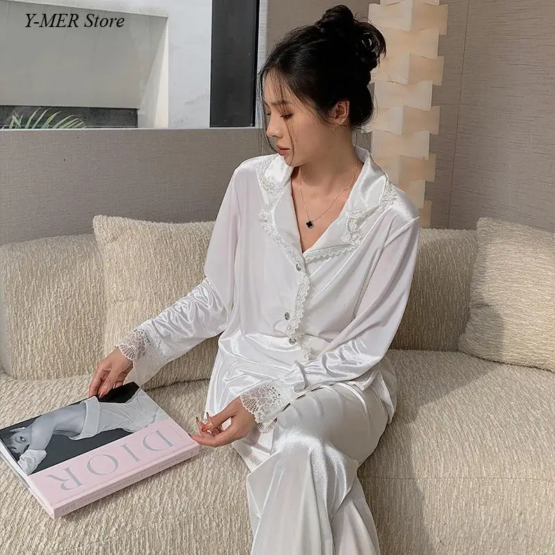 Белый пижамный костюм невесты осенне-зимняя свадебная домашняя одежда женская