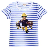 2022 cartoon fireman sam t shirt for boy girls short sleeves summer tshirt children 100cotton tee tops clothes