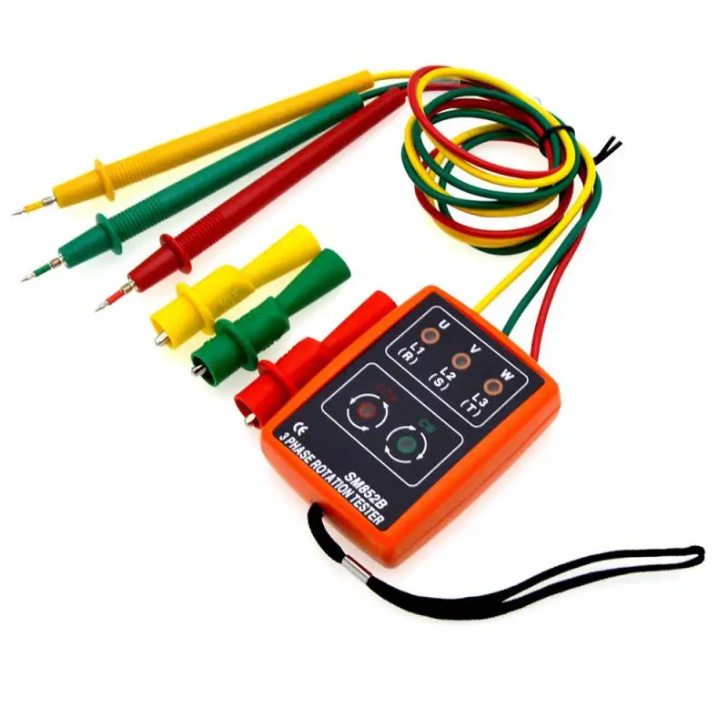 

Checker Meter Current Meters Measurement SM852B 3 Phase Sequence Rotation Tester LED Indicator Detector