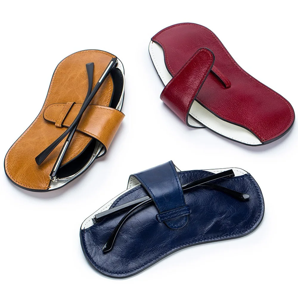 

Solid Color Glasses Bag Portable Wear Resistant PU Leather Glasses Case Lightweight Sunglasses Bag Men