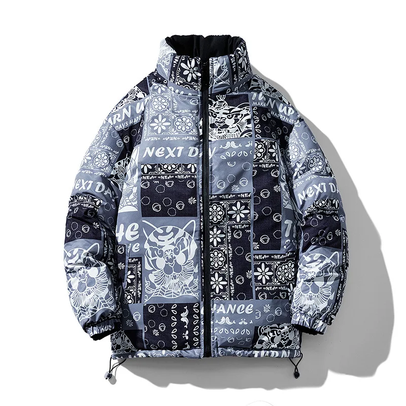 Winter double-sided cotton padded jacket 2022 extra thick casual warm winter proof cotton padded jacket men's large M-8XL