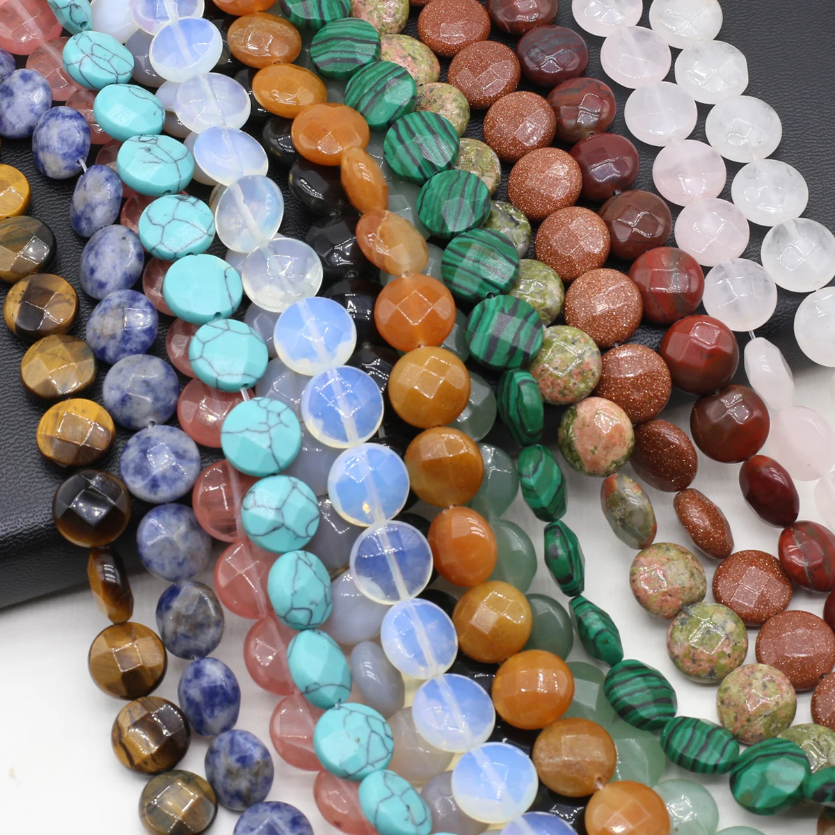 

Natural Stone Isolation Beads Green Aventurine/Agates Faceted Beads For Jewelry Making DIY Necklace Bracelet Earrings Accessory