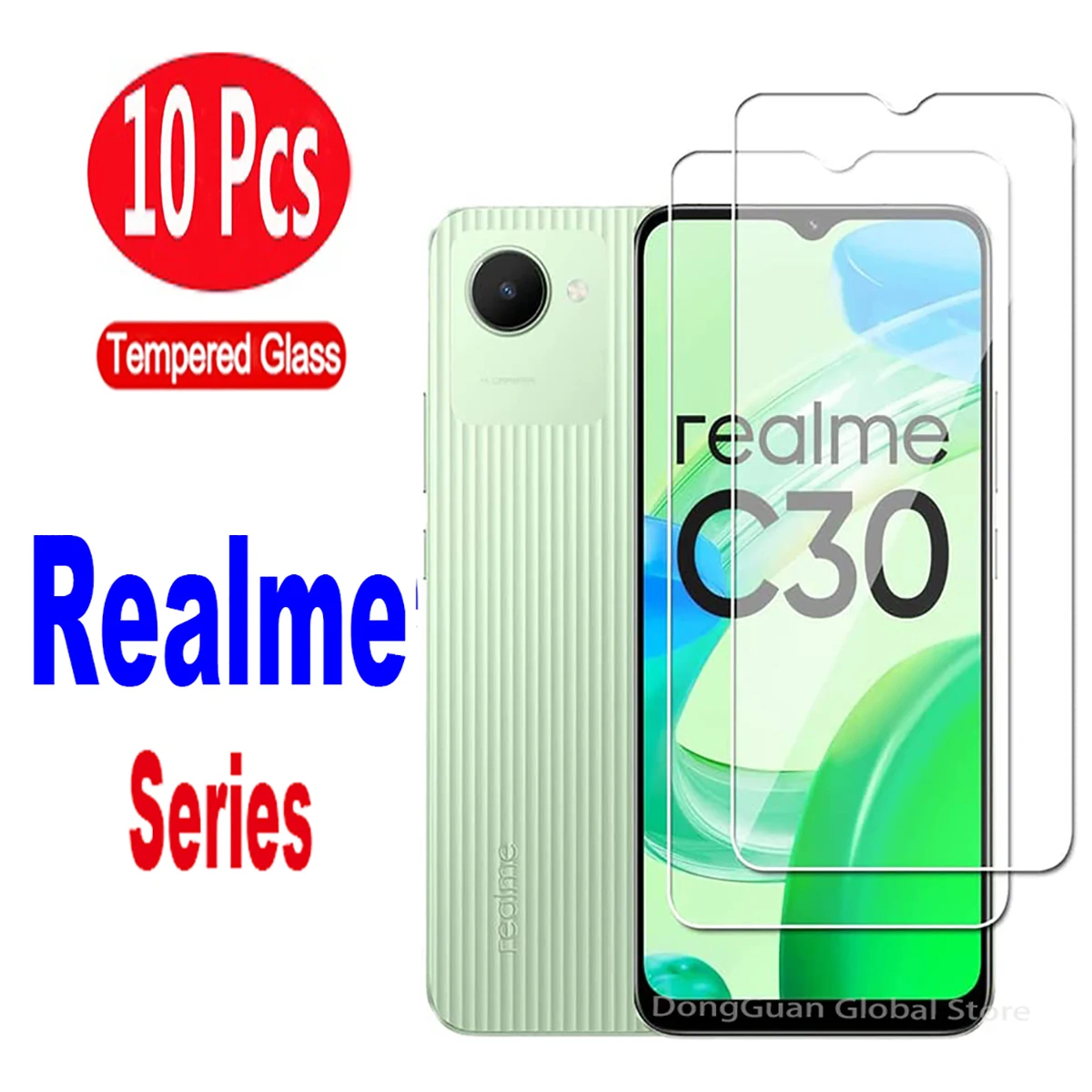 

10Pcs Tempered Glass For Realme C30 C31 C33 C35 C30s C25Y C25s C25 C21Y C21 C20 C11 2021 Screen Protector Glass