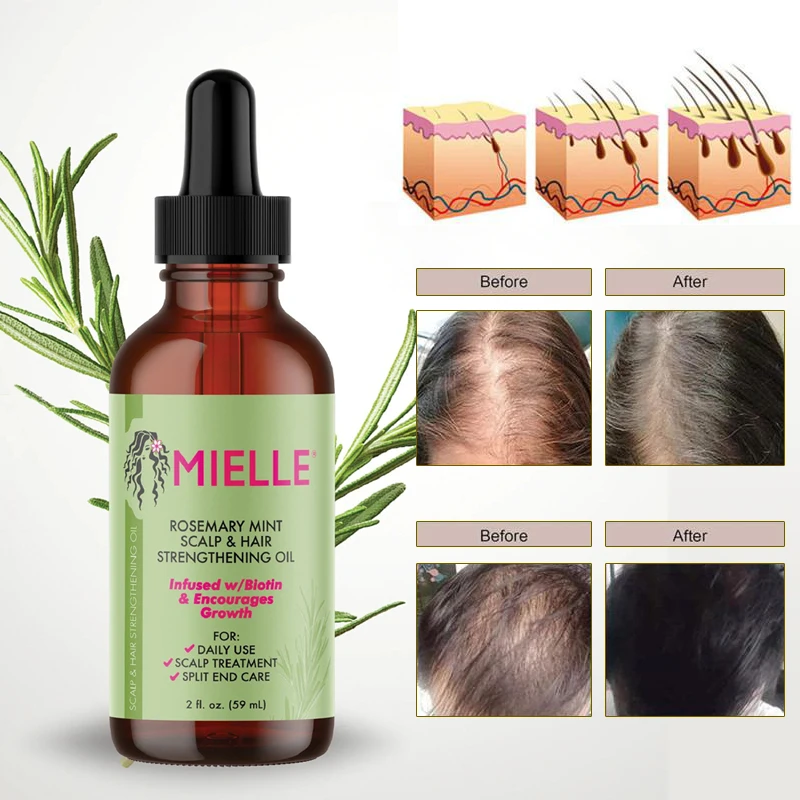 

MIELLE Mint Scalp Hair Stretching Oil Hair Care Essential Oil Hair Growth Oil Spray Original Beard 59ml