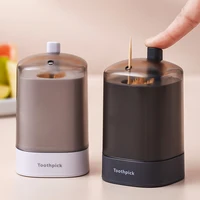 household automatic press type toothpick holder convenient picker toothpick home for toothpicks press pop up storage box