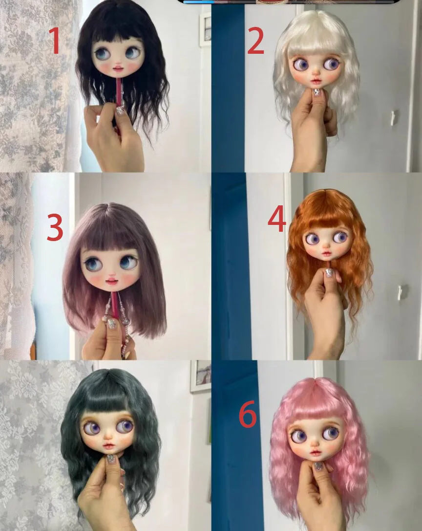 Фото Парик Hotting Blythe 2024 из мохера подходит для окружности головы 9-10 дюймов Qbaby №1