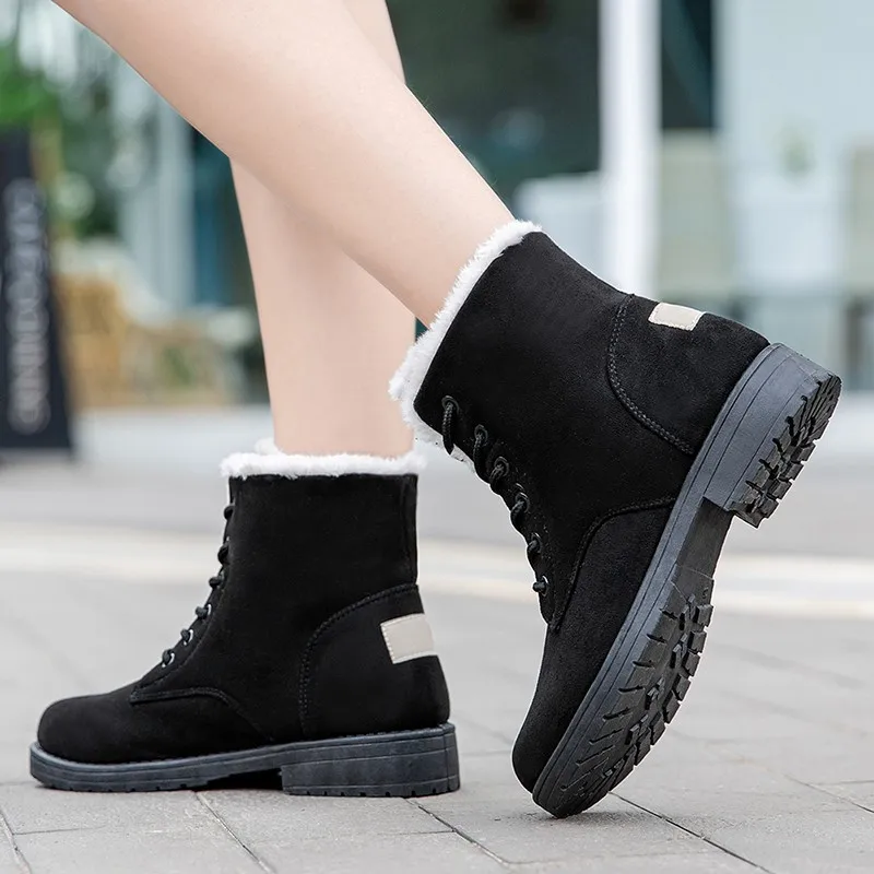 Женские зимние ботинки модная обувь для женщин на шнуровке новые женские
