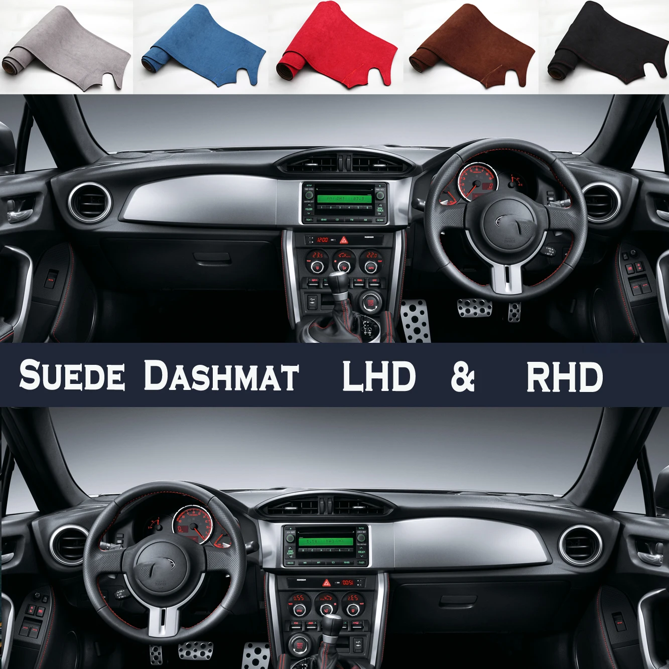 

Car Styling Suede Dash Mat Covers Dashmat Dashboard Pad Accessories for Toyota 86 GT86 FT86 Scion FR-S Subaru BRZ 2012~2019 2016