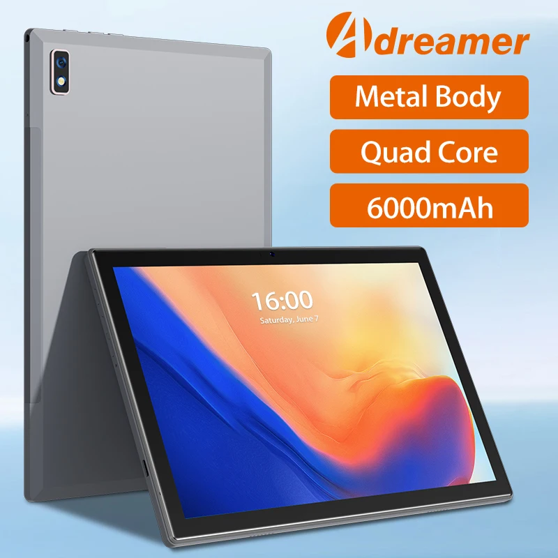 

Adreamer LeoPad10S Tablet Android 11 10.1 Inch 4-Cores 4GB RAM 32GB ROM 1280x800 IPS Pad 6000mAh Dual Camera Type-C Metal Body