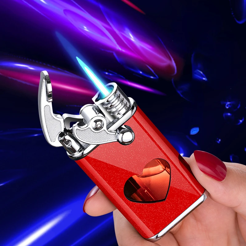 

Net red personality love transparent warehouse rocker inflatable lighter windproof creative men's gift igniter