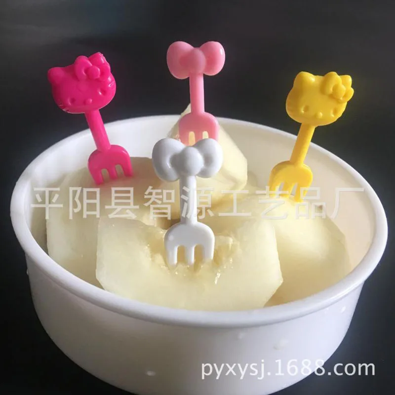 

10Pcs/set Kawaii Hellow Kittys Sanrio Plush Cartoon Cute Fruit Fork Set Plushie Anime Plush Toys for Girls Kid Toy Birthday Gift