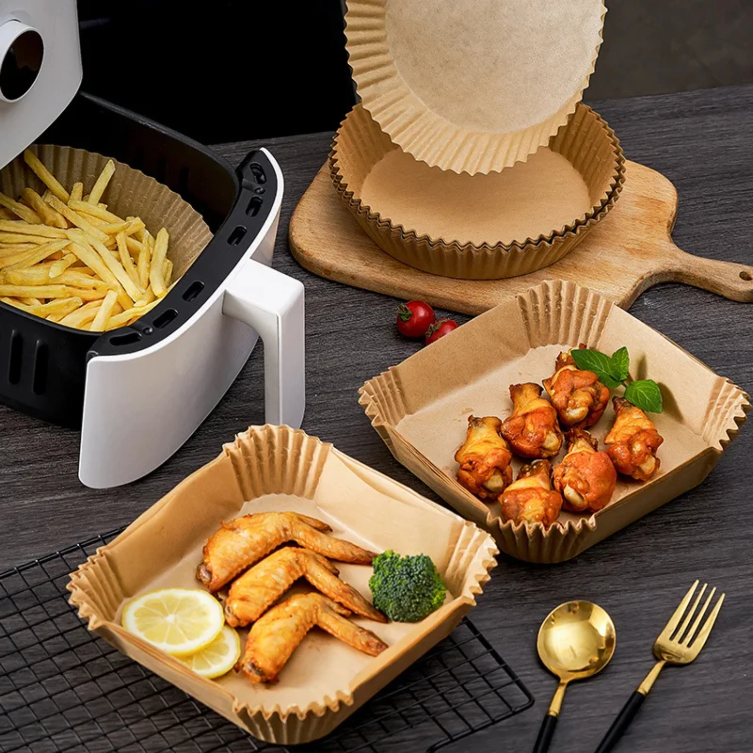 Одноразовые бумажные вкладыши для фритюрницы 100 шт.