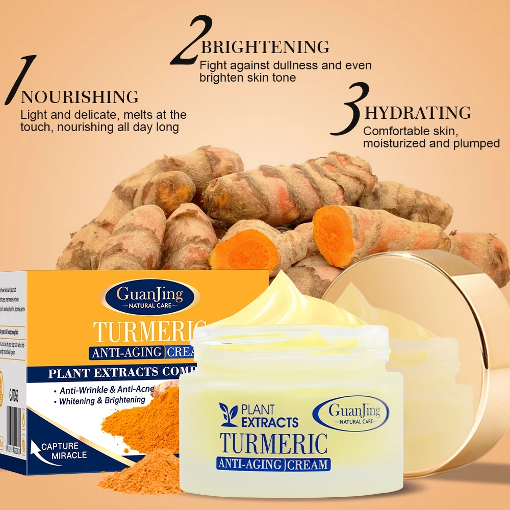 50ml Turmeric Face Cream Repair Acnes Scar Dark Spot Treatment Moisturizer Whitening Lightening Against Acne Skin Care |