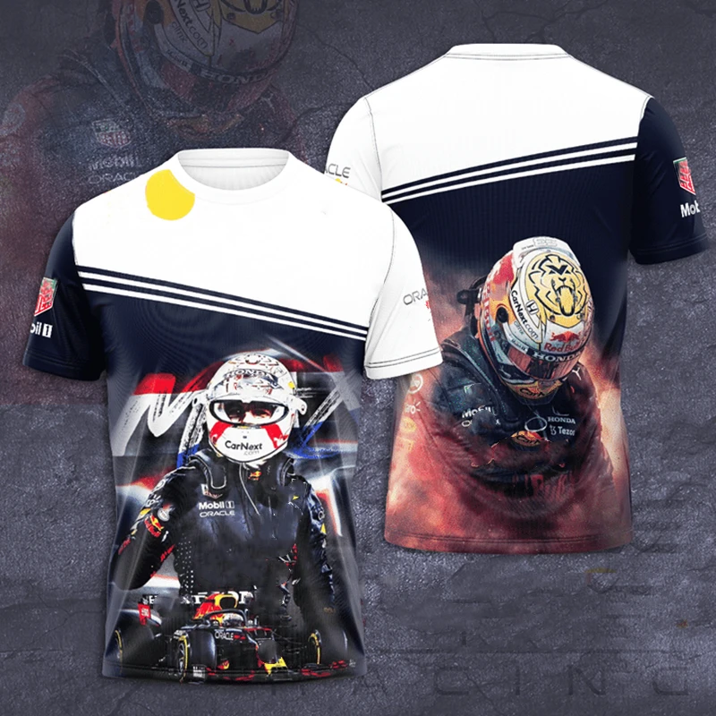 

2022 F1 Shirt Red Colour Bull Team F1 Dutch Red Driver Top Outdoor Sports Leisure Bull Short Sleeve Formula One Racing Uniform