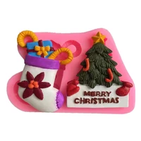 heat resistant easy demoulding flexible fondant mold reusable anti deformed diy christmas tree silicone chocolate mold for cake