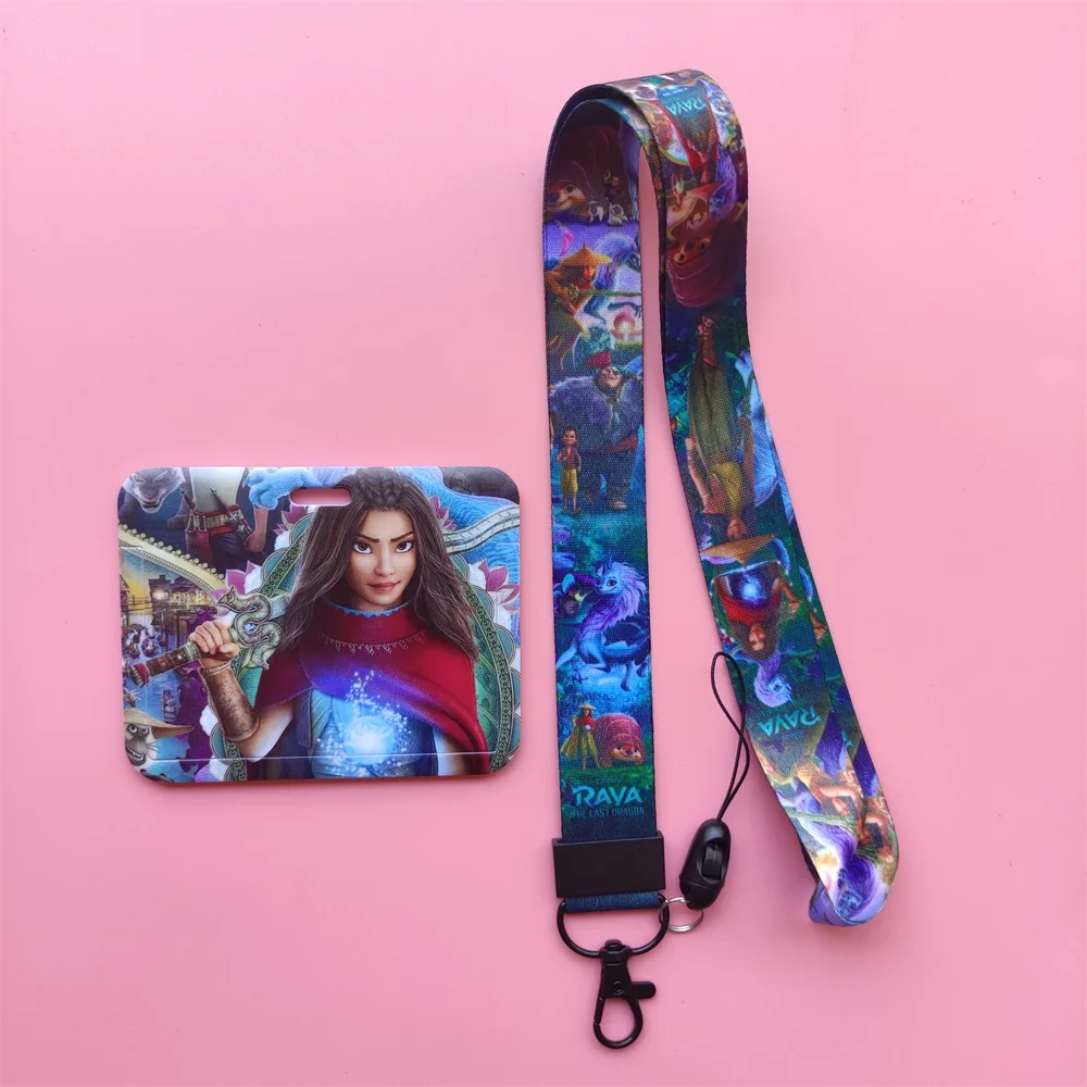 

Horizontal Disney Princess Raya Kids Lanyard ID Card Holder Name Badge Holder ID Card Key Wallet for Employee Nurse Doctor