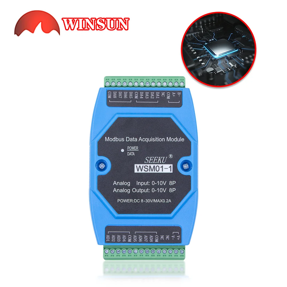 8/16 channel analog acquisition module WSM01-1 -2 -3 0-10V AD/DA 485 current voltage Modbus rtu | Industrial Computer &amp Accessories