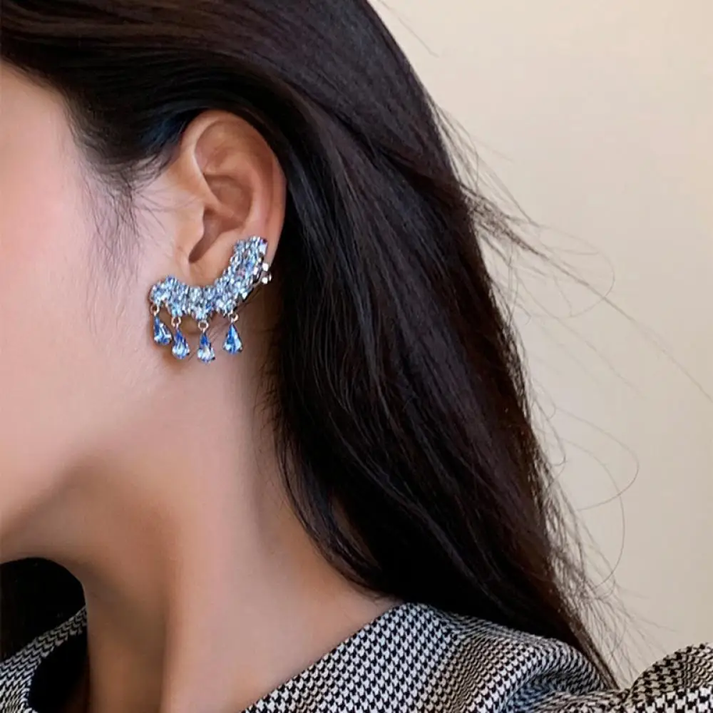 

HOYON New Tassel Zircon Ins Cold Style Fashion Simple Style Earrings Jewelry 14K Gold Color Filled Jewelry for Woman