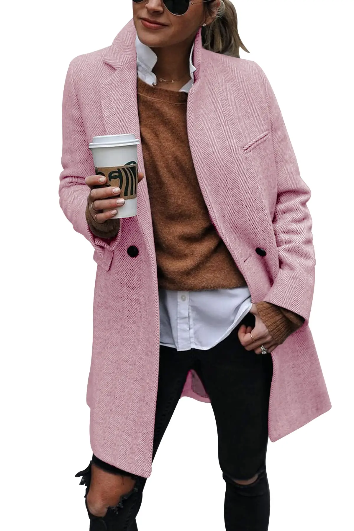 Рисунок 5 - Женский двубортный тренчкот с вырезом на воротнике