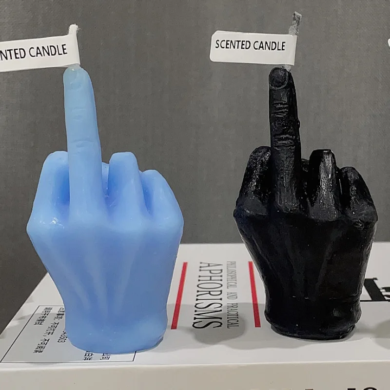 

Finger Shape Vertical Middle Finger Candle Handmade Soy Wax Creative Funny Gesture Scented Candle