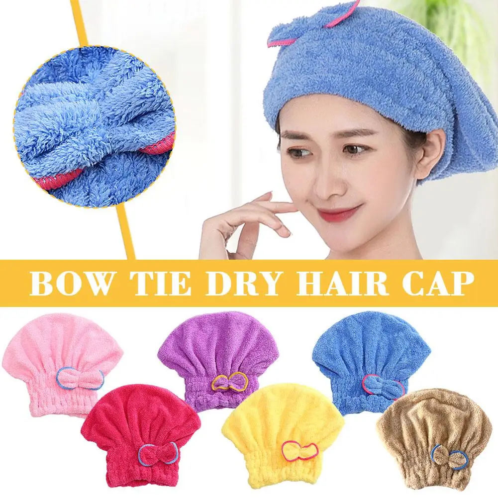 

Latest Microfiber Dry Hair Towel Cute Women And Child Hair Drying Shower After Bathing Turban Hat Absorption Towels K4W4