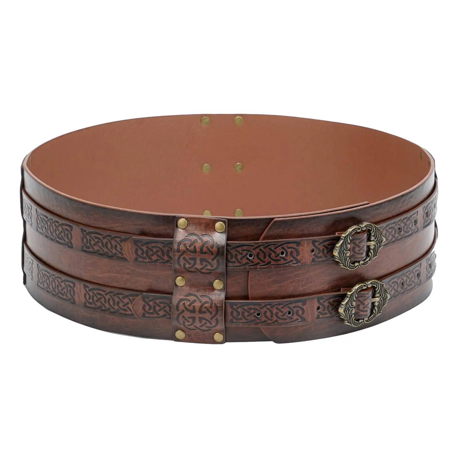 

Viking Wide Belt Game Party Knight Corset Belt Medieval Belt for Men Dark Brown