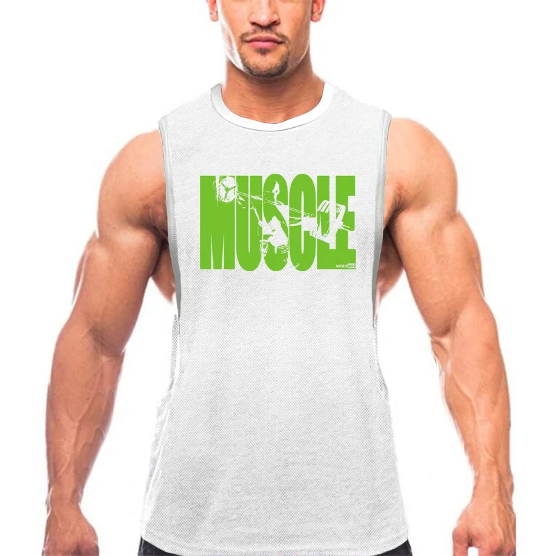 

Mens Mesh Breathable Running Sports Vest Summer New Sleeveless T-Shirt Gym Bodybuilding Muscle Quick Dry Tank Top