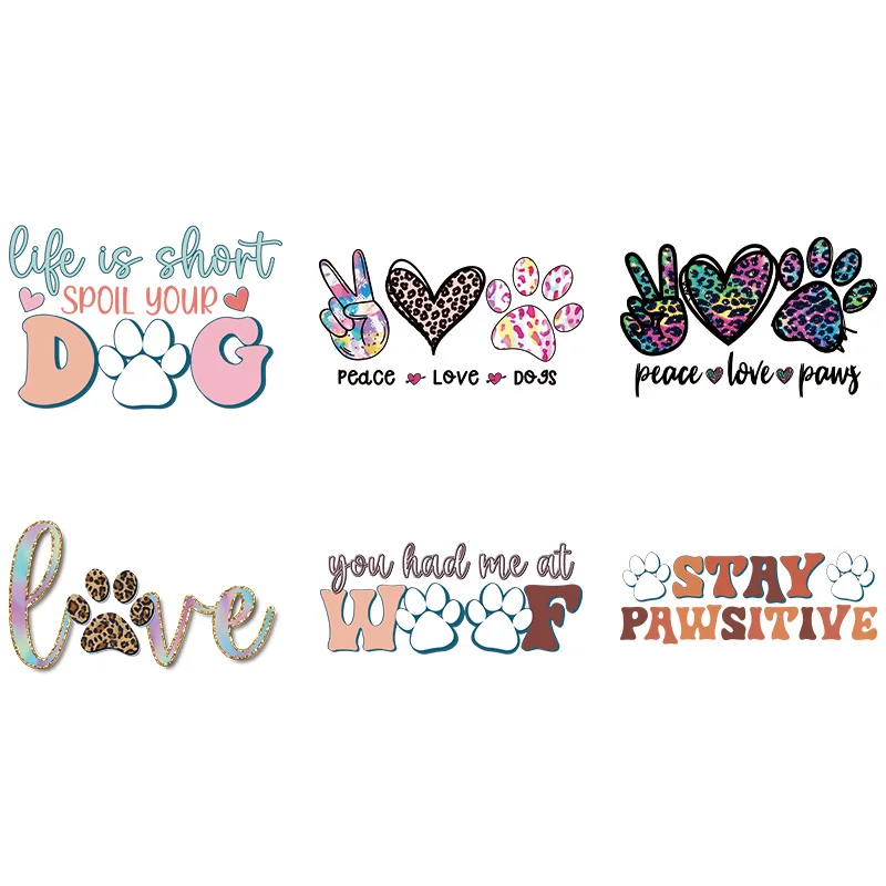 Термопереводная наклейка «сделай сам» с изображением мультяшной собаки ...