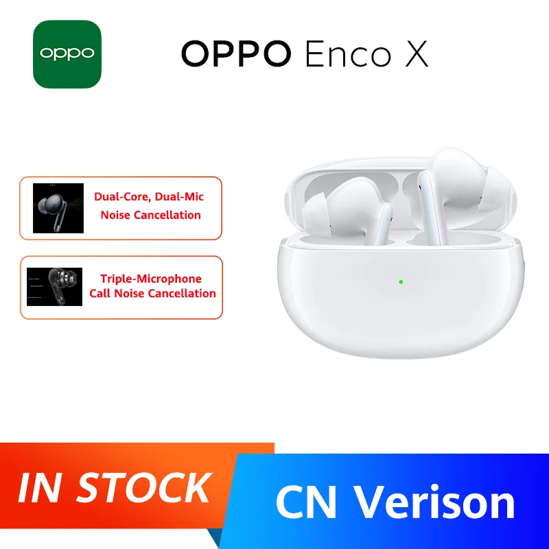 

Oppo Enco X TWS Earphone Bluetooth 5.2 LHDC 3 Mic Noise Cancelling True Wireless Headphones 25H Battery Life