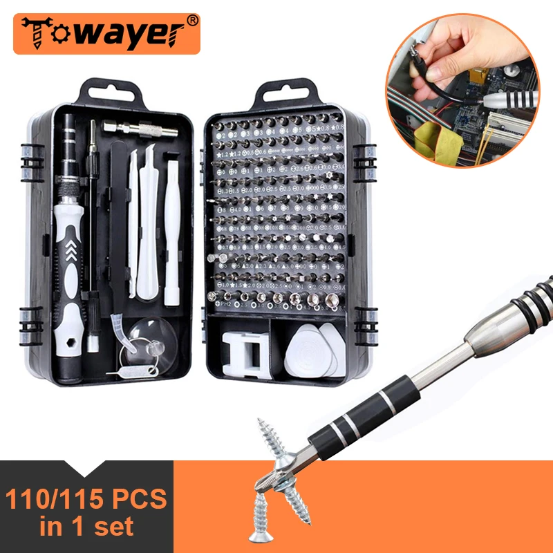 

Precision Screwdriver Set Mini Screwdriver Bit Set For Mobile Phones Disassemble Watch Repair Tools Torx Screw 110/115 in 1