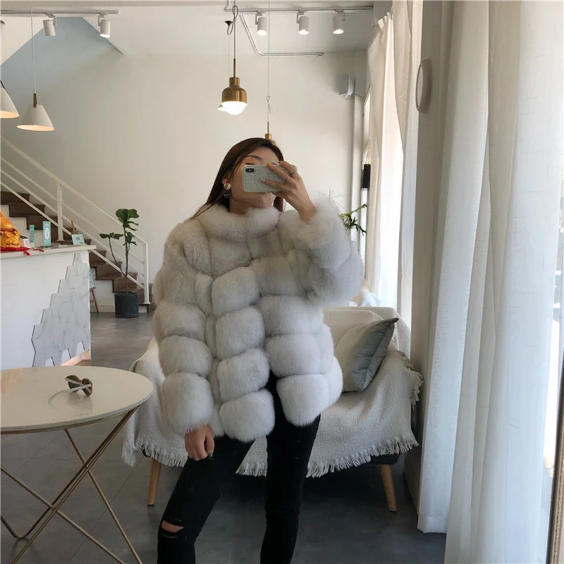 Aomrkiss Fur Winter Fur Coat Women's Middle Long Fox Like Fur Coat Women