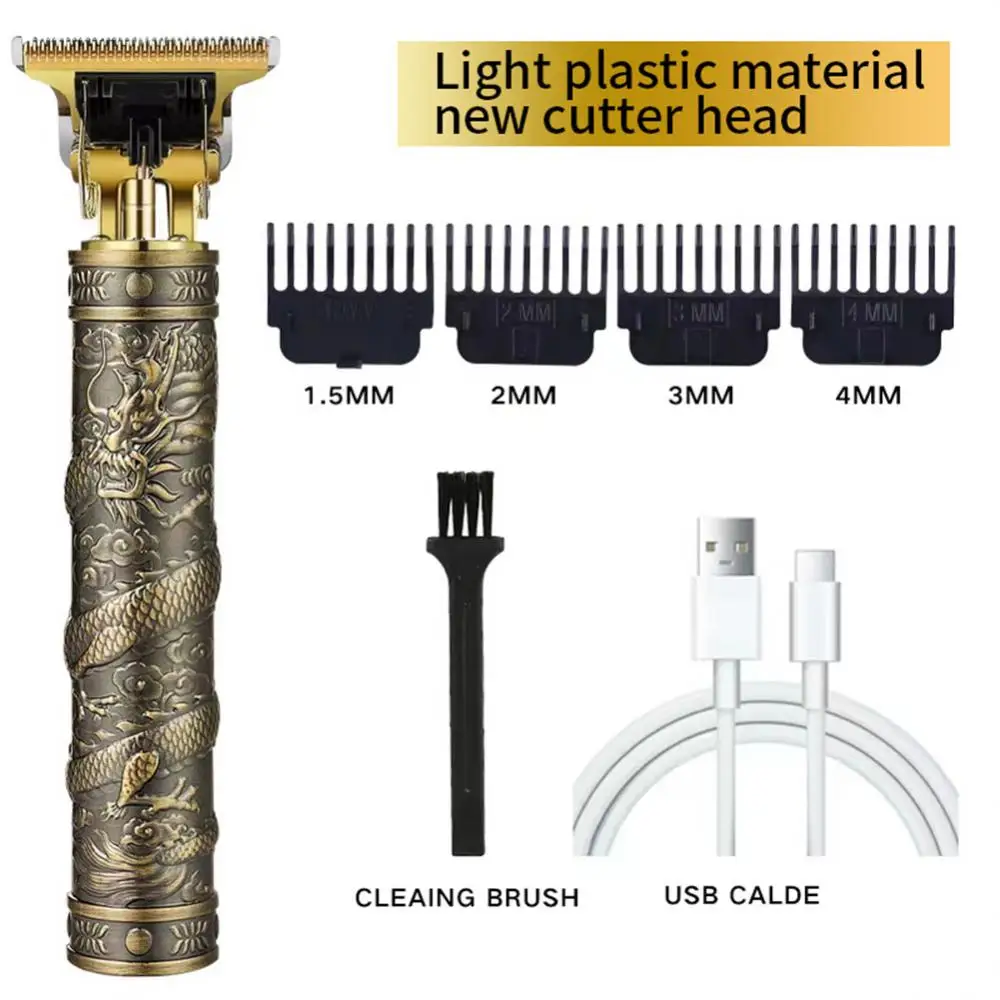 USB Vintage T9 1-3mm Electric Hair Trimmer For Man Cordless 