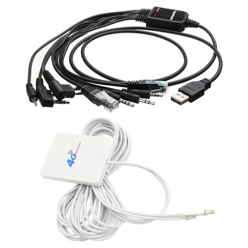 

1 Pcs USB Programming Cable & 1 Pcs Ts9 Connector 28Dbi Gain 3G 4G Lte Antenna External Wifi Antenna Signal Booster