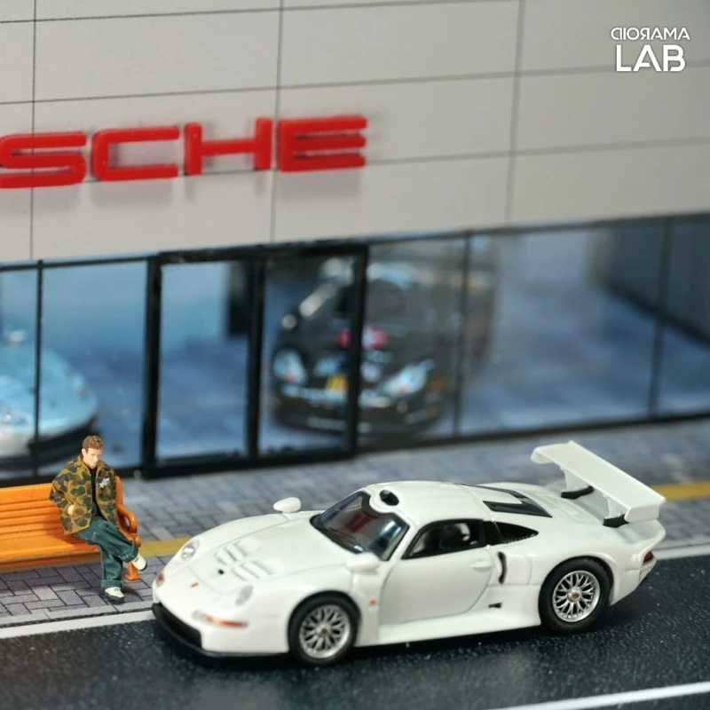 Sparky 1/64 Porsche 911 GT1 Игрушечный автомобиль из белого сплава литая под давлением