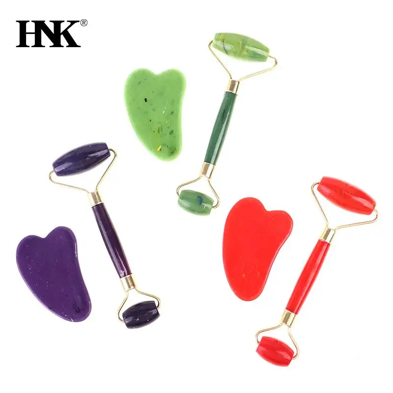 

2pcs/set Face Spa Massager Neck Roller Gua Sha Scraper Board Face Lift Up Wrinkle Remover Face Roller Scraper Set