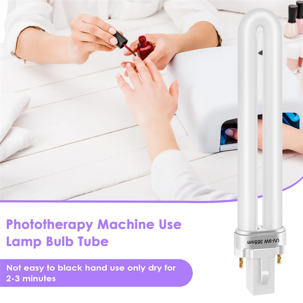 УФ-аппарат для ногтей 9 Вт трубка лампы нм