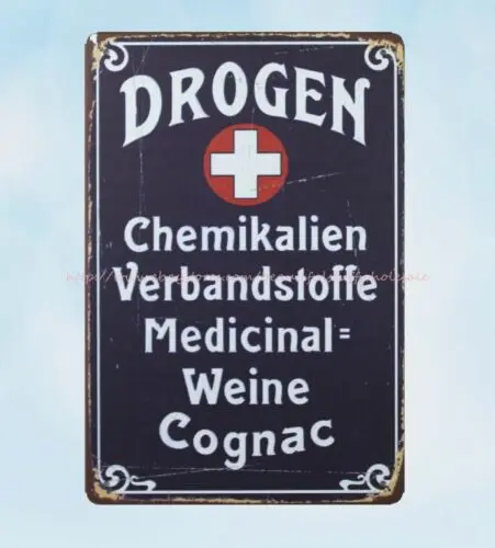Drogen Chemikalien Verbandsstoffe медицинский коньяк металлический жестяной знак