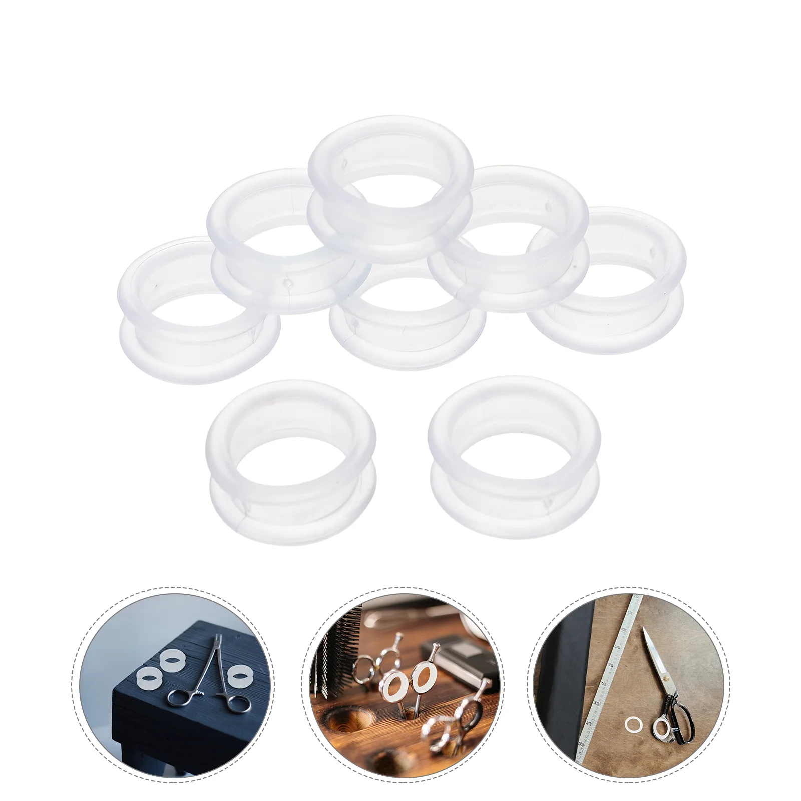 

8pcs Silicone Hair Scissors Grip Shear Insert Rings Finger Grip Shear Finger Inserts Silicone Scissors Finger Ring