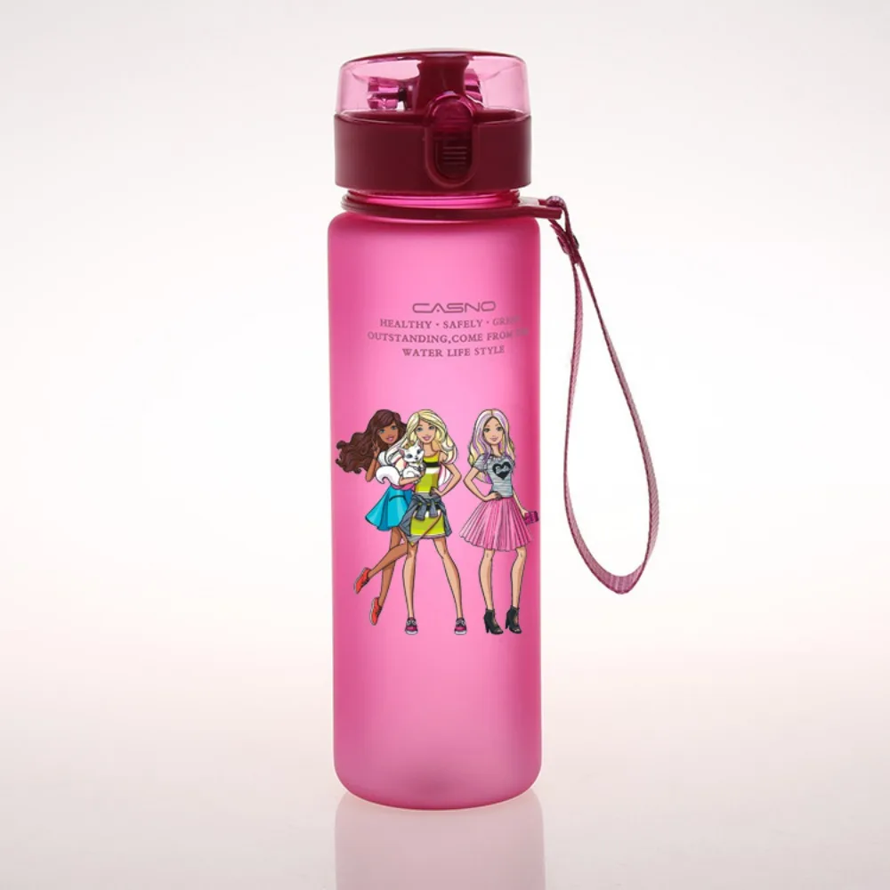 Пластиковая бутылка для воды Барби с мультяшным дизайном Спортивная фитнеса
