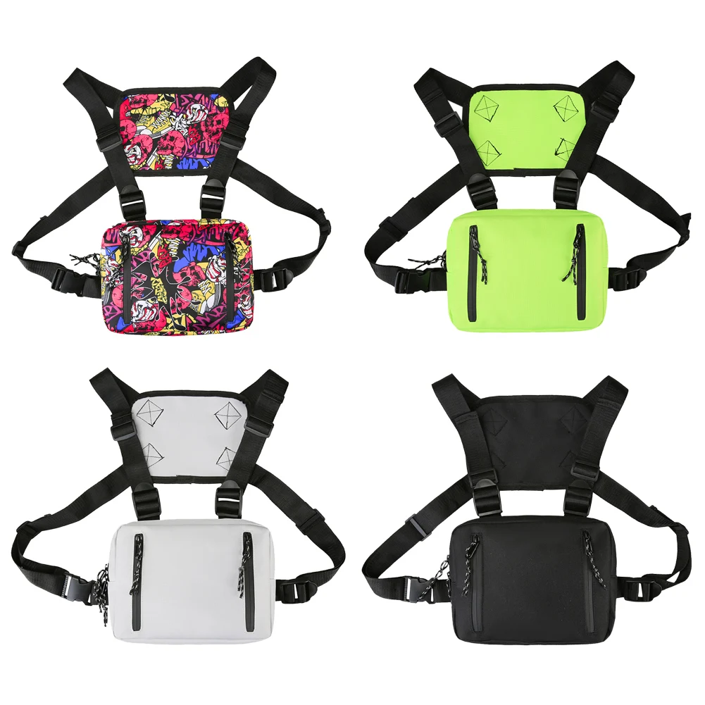 

Hip Hop Style Crossbody Shoulder Chest Bag Men Women Streetwear Vest Waist Pack Camping Hiking Travel Crossbody Bag Military Bag
