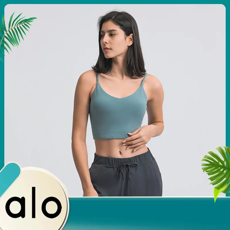 

Alo Yoga 2022 New Summer Women's Tube Top Sexy Sports Vest Leisure Fitness Workout Breathable and Moisture WickingCrop Top