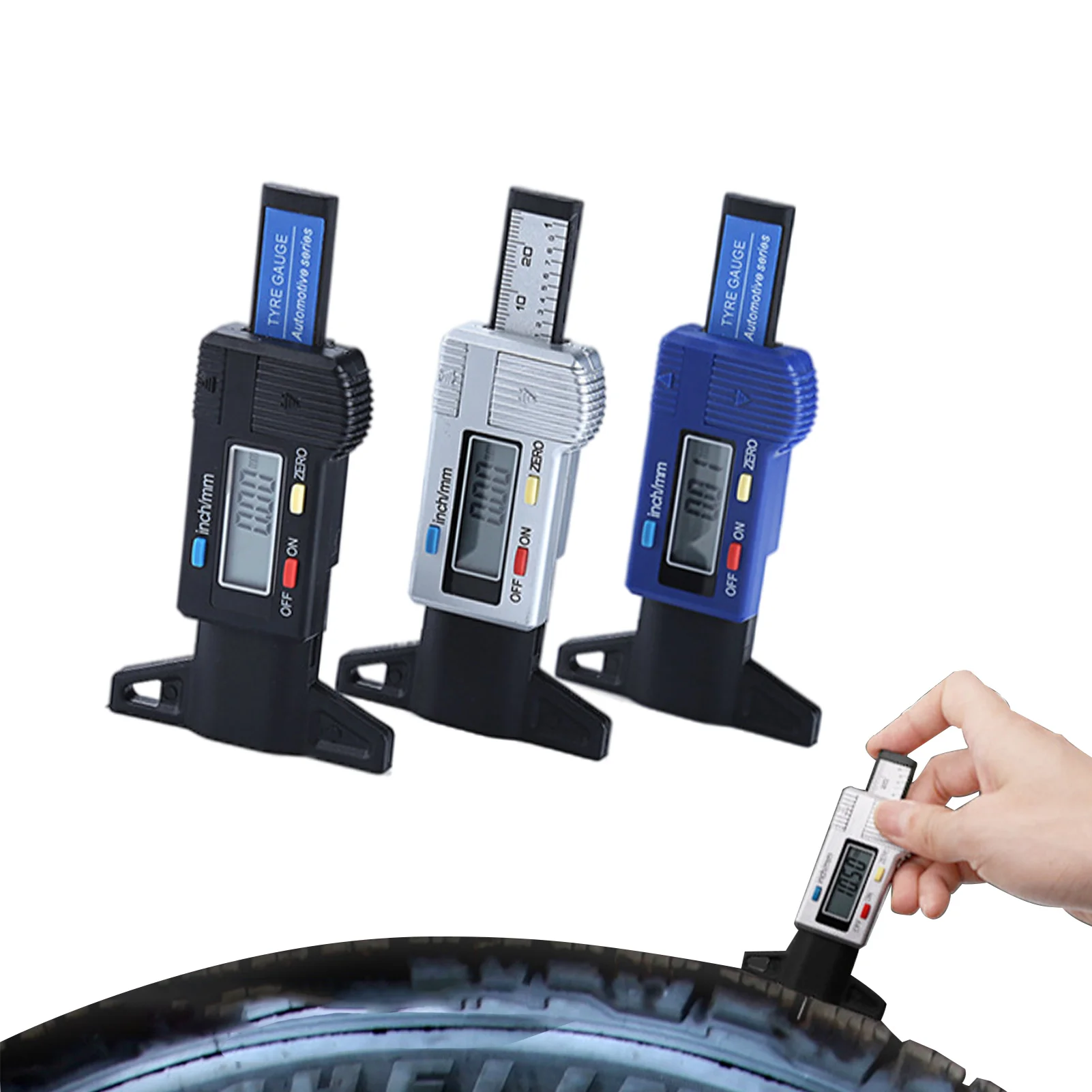 

Digital Car Tyre Tire Tread Depth Gauge Meter Auto Tire Wear Detection Monitoring Measuring Tool Car Caliper Thickness Gauges
