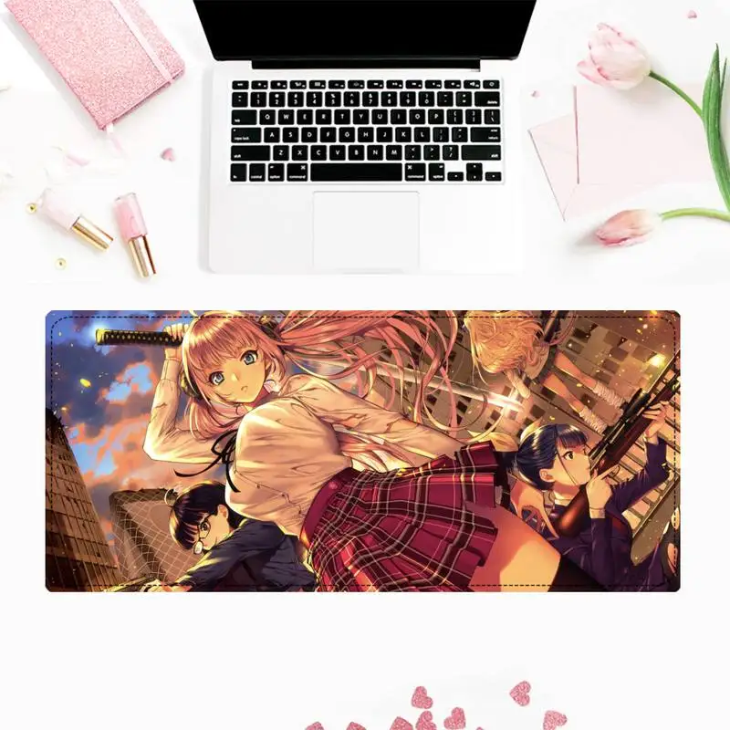 Большая Акция игровой коврик для мыши в стиле аниме девочек клавиатуры