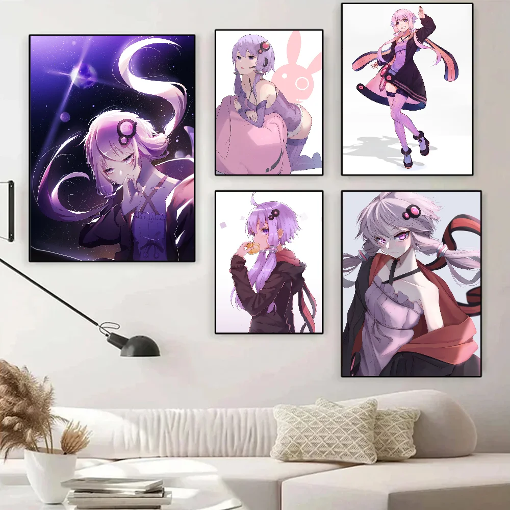 Yuzuki Yukari V-VOCALOID Аниме Девушка Плакат Наклейка Самоклеящаяся Водостойкая Бумажная