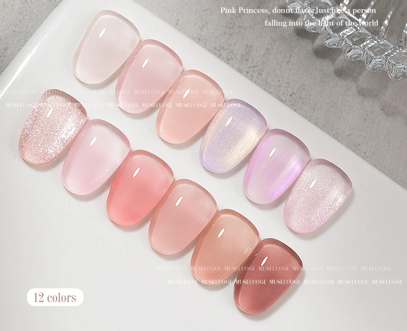 15ml Translucent Jelly Nail Gel Polish Lasting Ice Through Pink  Crystal Varnish Manicure Soak Off Gel