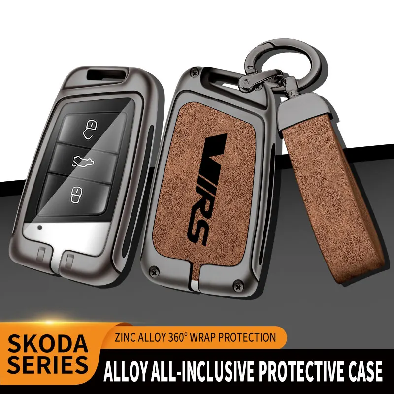 

Zinc Alloy Car Key Case For Skoda VRS Octavia Kamiq Kodiaq Karoq RS Superb Fabia Rapid Favorit For Škoda RS Key Protection Cover