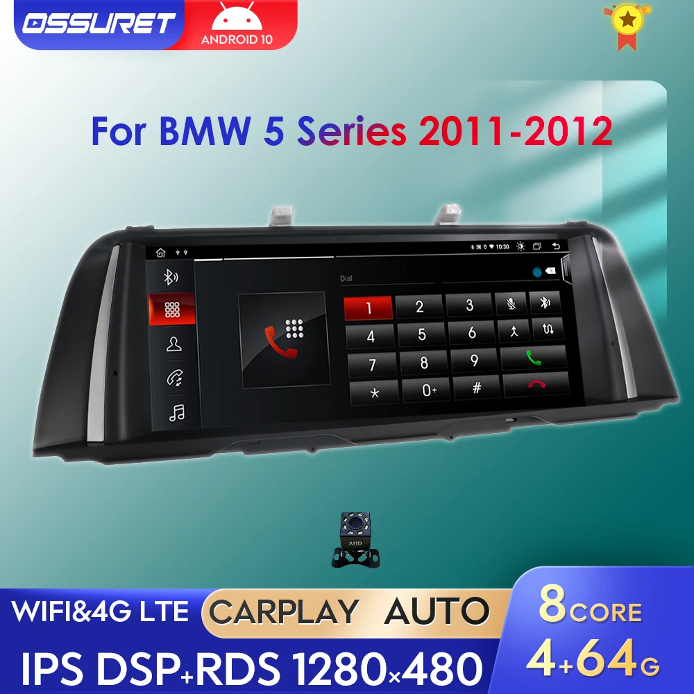 

Автомагнитола на Android, мультимедийный видеорегистратор с GPS Навигатором для BMW 5 Series F10 F11 520i 525i 528i 2011 2012 Carplay 10,25 "1Din SWC DVR DAB +
